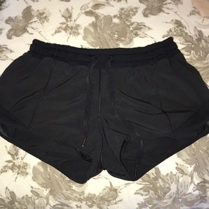 Black lulu running shorts